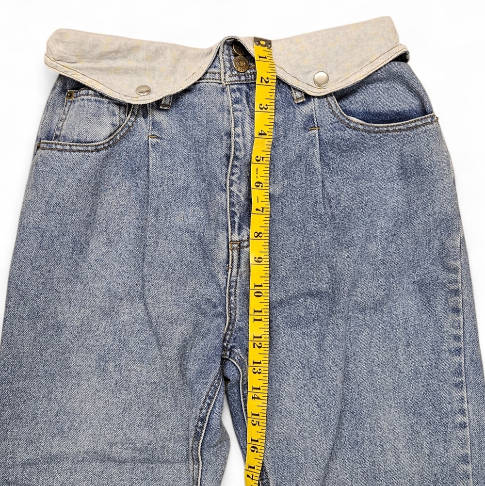 Urban Outfitters BDG High Rise Pleated Fold Over Mom Jeans In Blue Size 27 - Picture 9 of 11